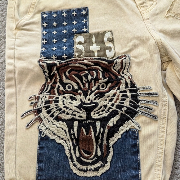 SUN + STONE Ouigi Theodore Shorts with Tiger and Sunflower design Size 30 - Picture 4 of 6